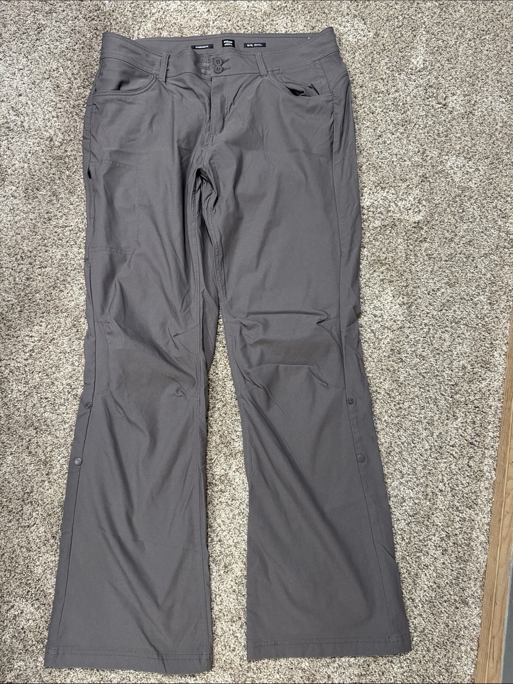 PrAna Woman’s Charcoal Gray Bootcut Hiking Pants size 16